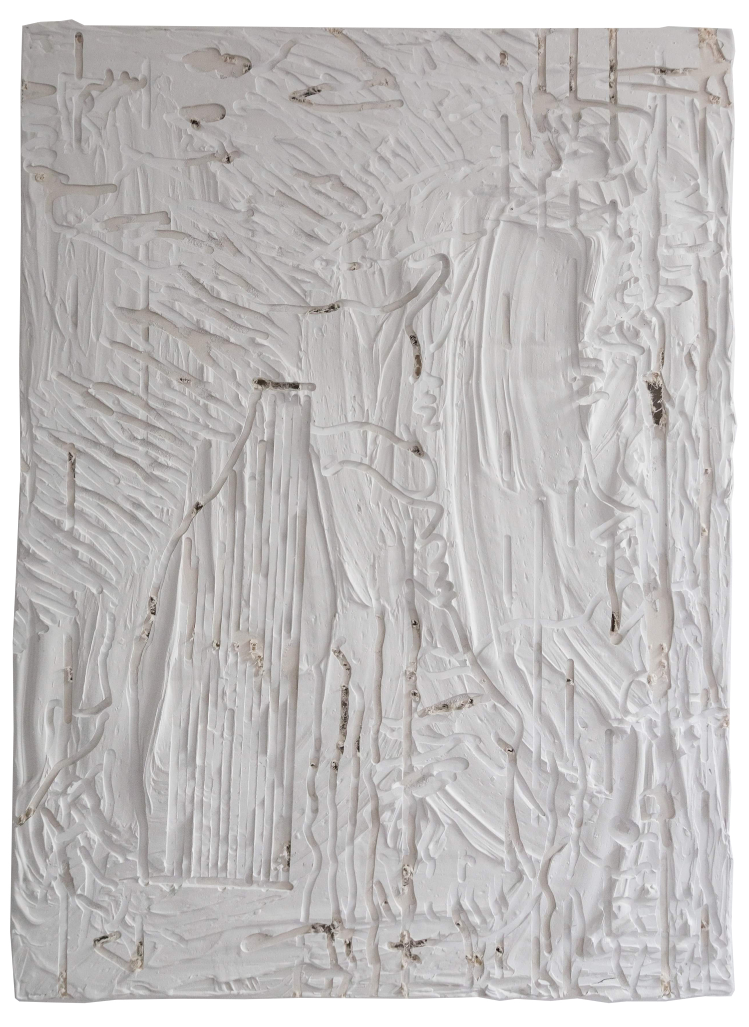 Colectiv Untitled (2), ipsos si rasina pe panza, 150x120 cm, 2021