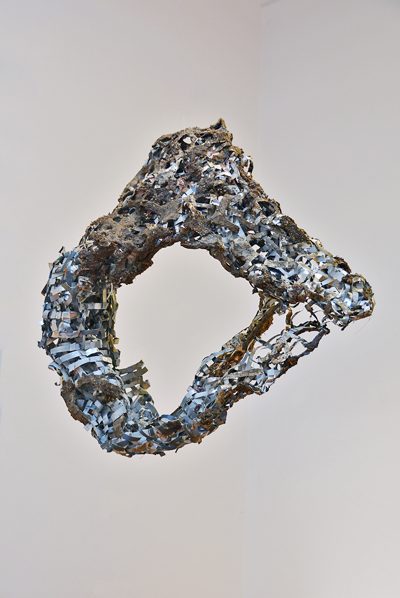 Maia Ștefana Oprea Maia Oprea - Cocoon, recycled metal, slices of painting, vegetal residue, 2018
