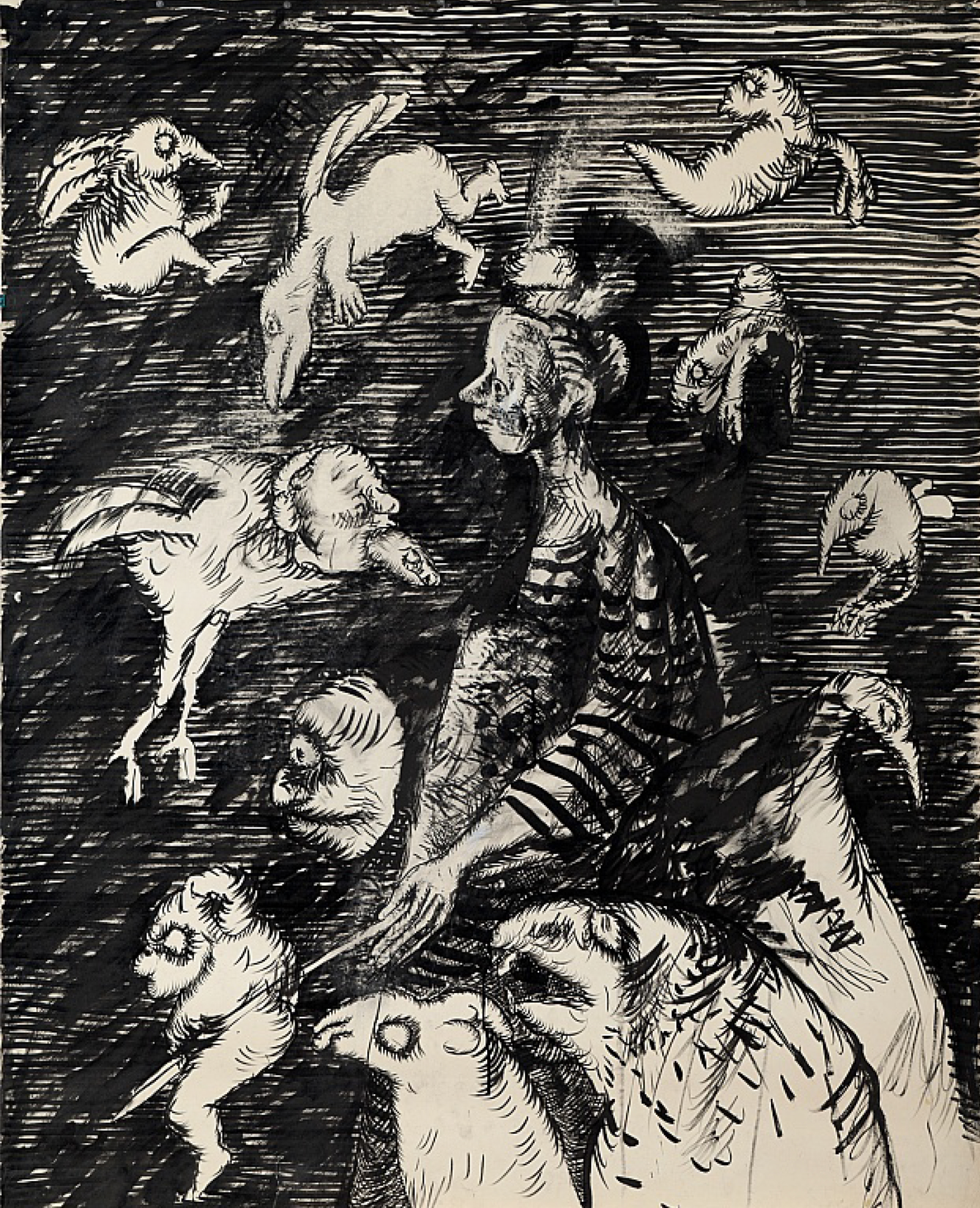Stefan Caltia Stefan Caltia - Personaj, ink on paper, 155 x 126 cm, 1992