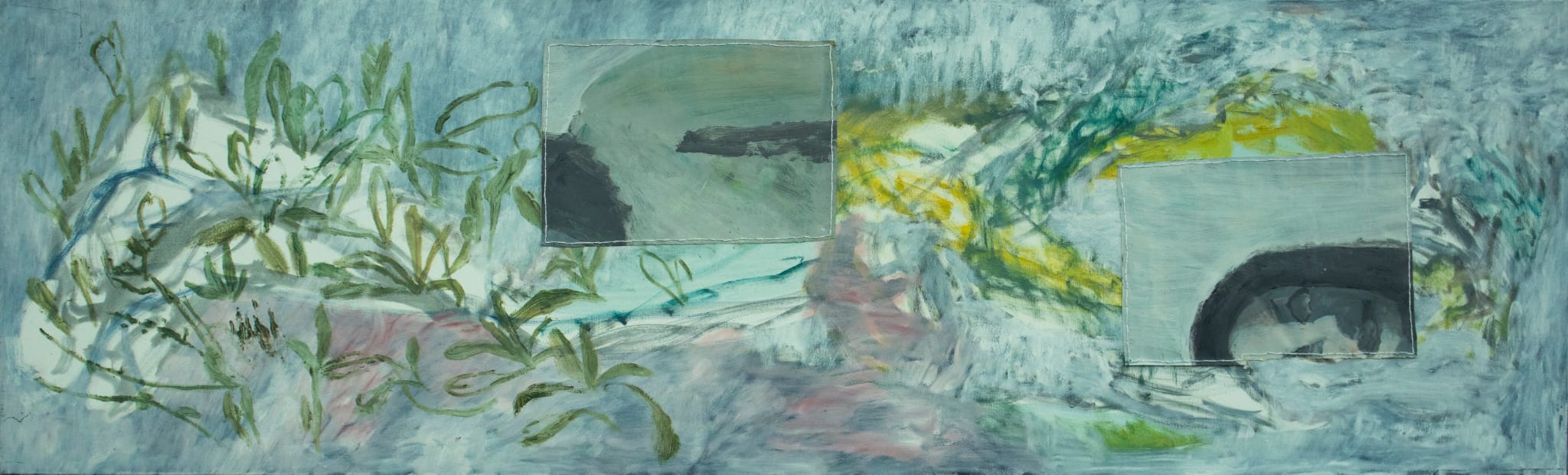 Colectiv Maia Oprea, The Beets Bed, 170 x 50 cm, Acrilic, ulei, pânză cusută / pânză, 2023